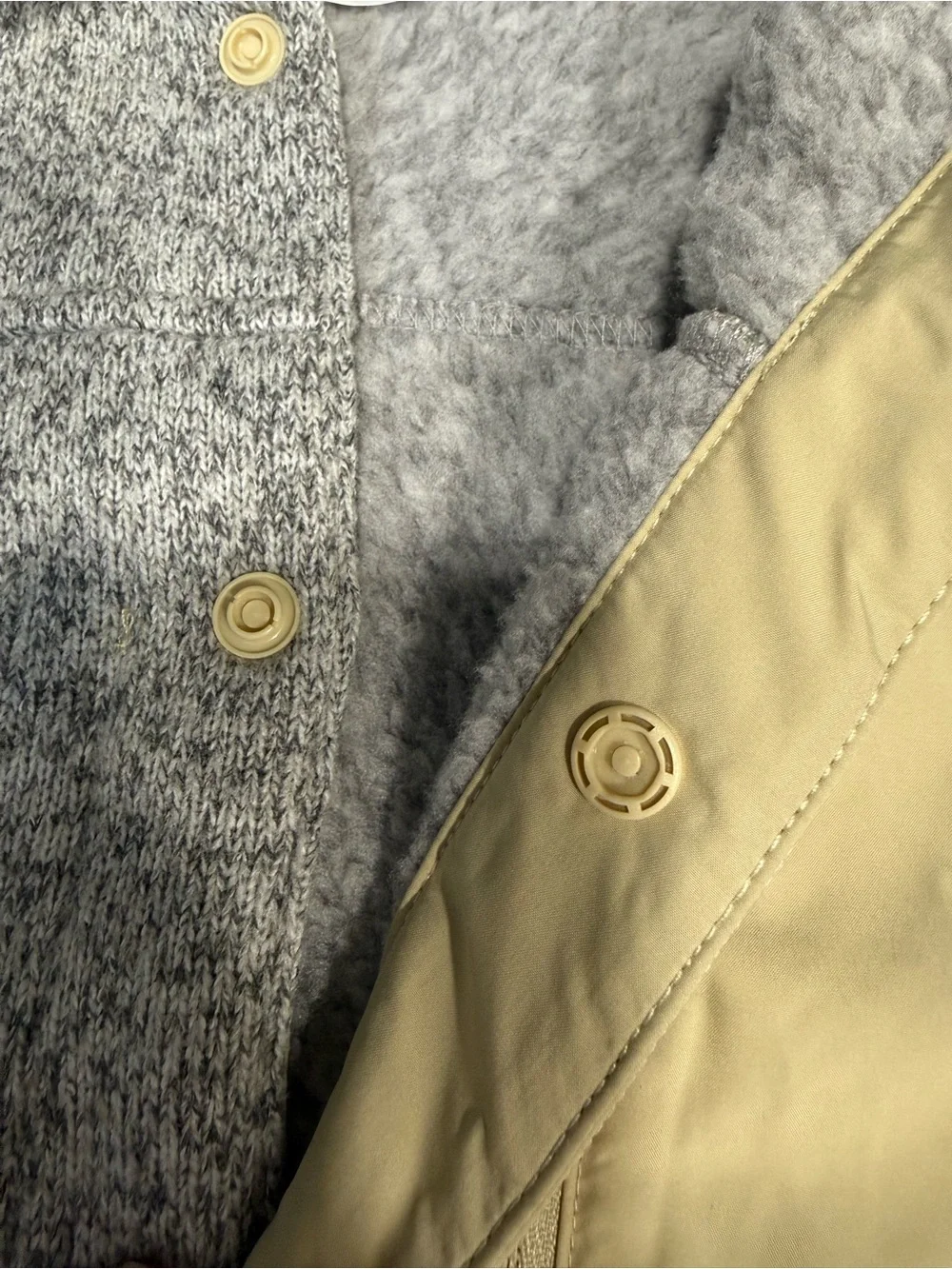 The North Face Kids Heather Gray Jacket with Beige Chest Pocket
